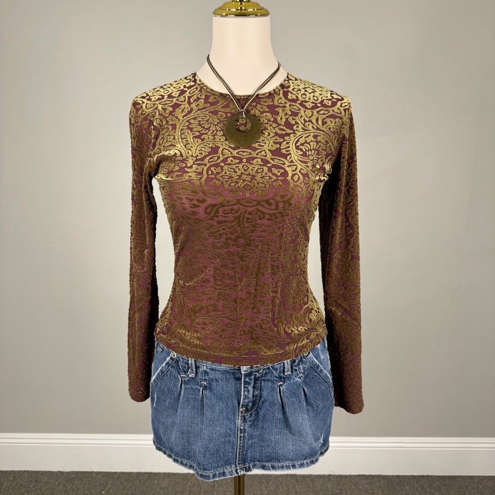 90s velvet mesh top